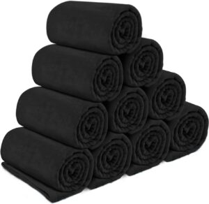 EIUE 10 Pack of Bulk Flannel Fleece Blankets